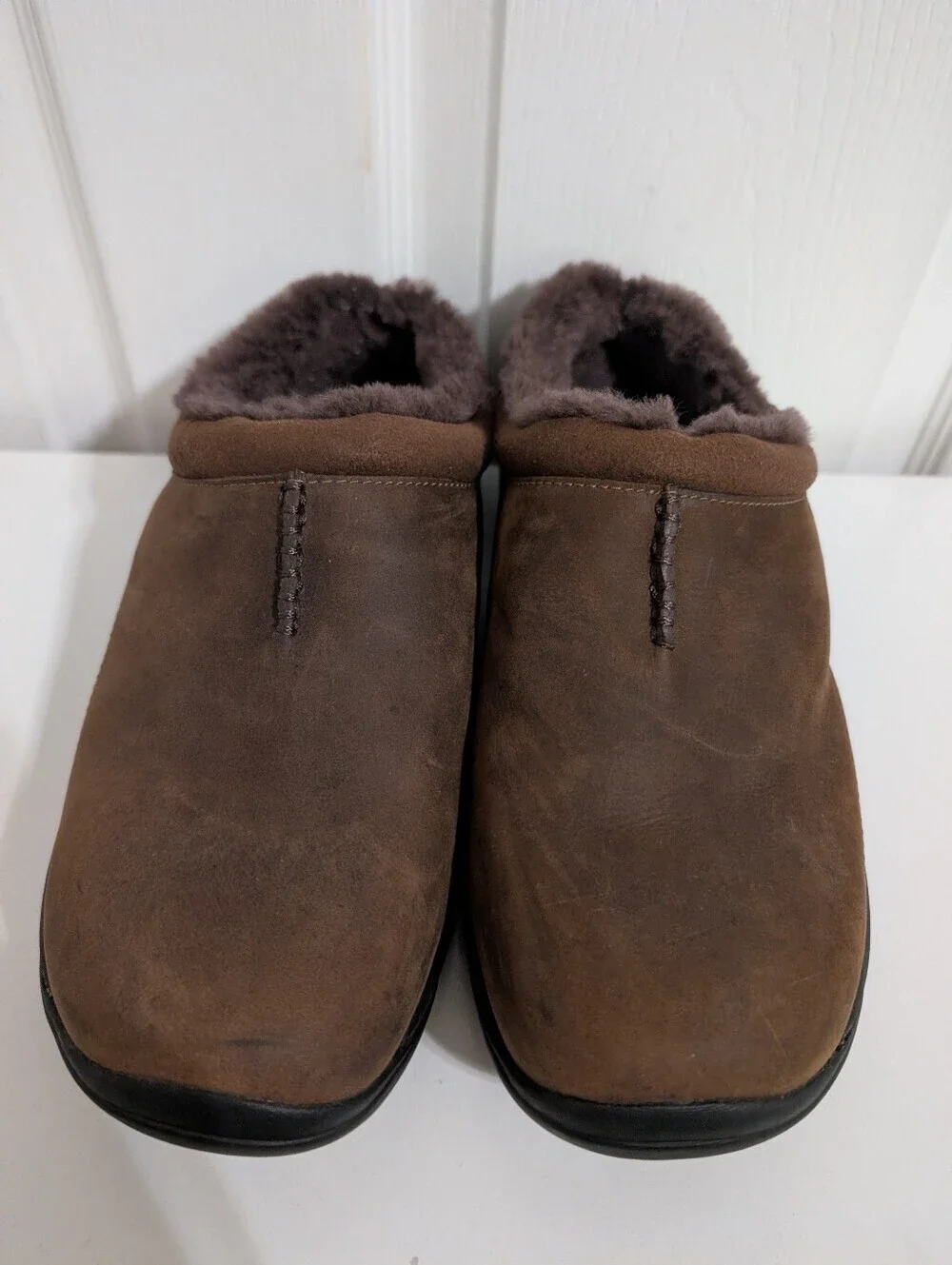 Merrell Men's Shoes Encore Chill 2 Faux Fur Lined Leather Moccasins Brown Size 8